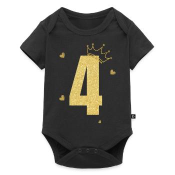 4th anniversary golden crown - Baby Premium short-sleeve bodysuit - black - Front