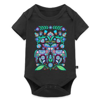 Suède Suède Scandinavie nordique Dala Viking Horse - Body à manches courtes Premium Bébé - noir - Devant