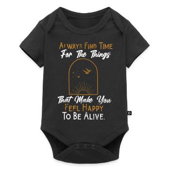 Mindset Friendly Advice Find Time Happiness Inspir - Baby Premium short-sleeve bodysuit - black - Front