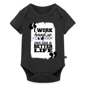 funny bday car baseballshirt happy - Baby Premium Kurzarmbody - Schwarz - Vorne