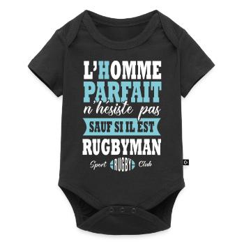 Rugby sport joueur de rugby rugbyman rugbymen - Body à manches courtes Premium Bébé - noir - Devant