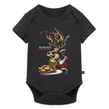 Lustiges Rentier Weihnachten Kekse - Baby Premium Kurzarmbody - Schwarz - Vorne