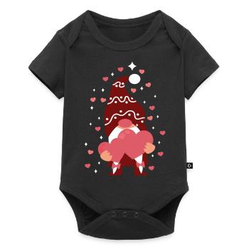 Funny Gnome Hanging a Red Heart Valentine Day 2024 - Body à manches courtes Premium Bébé - noir - Devant
