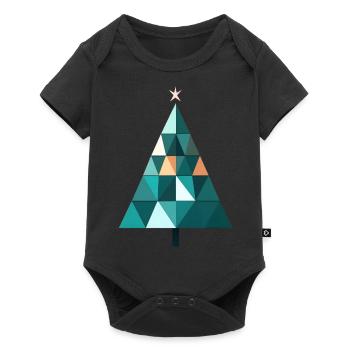 Polygon Christmas Tree Christmas Tree at Christmas - Baby Premium short-sleeve bodysuit - black - Front