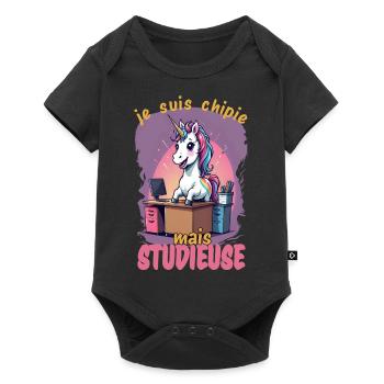 je suis chipie mais studieuse 2 - Body à manches courtes Premium Bébé - noir - Devant