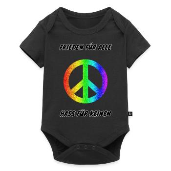 Demo Peace for All Hate for No 3 Anti AFD - Baby Premium short-sleeve bodysuit - black - Front