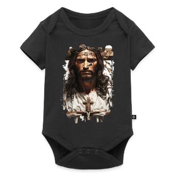 Jésus Bible Religion Chrétienne Croix Chrétienne Chrétienne - Body à manches courtes Premium Bébé - noir - Devant