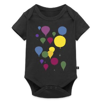 Bunte Ballone - Baby Premium Kurzarmbody - Schwarz - Vorne