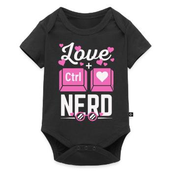 Liebe Nerd CTRL - Herz - Baby Premium Kurzarmbody - Schwarz - Vorne