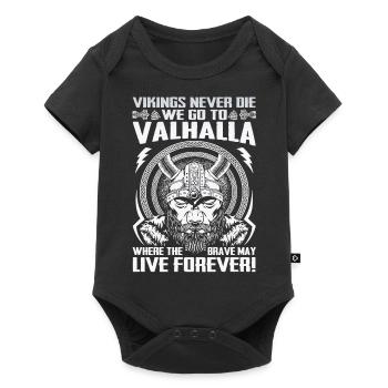 Scandinavie nordique rétro viking mythologie mystique - Body à manches courtes Premium Bébé - noir - Devant