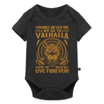 Scandinavie nordique rétro viking mythologie mystique - Body à manches courtes Premium Bébé - noir - Devant