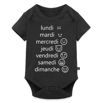 Montag, Dienstag...... - Baby Premium Kurzarmbody - Schwarz - Vorne