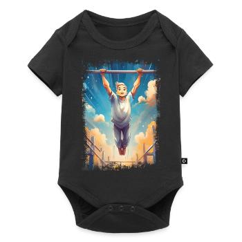 Blond and bendable - funny gymnast - Baby Premium short-sleeve bodysuit - black - Front