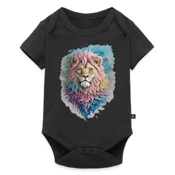 Aquarelle Lion - Body à manches courtes Premium Bébé - noir - Devant