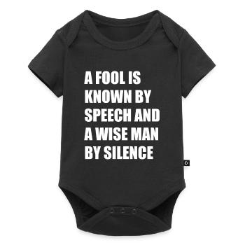 A fool is known by his speech - Baby Premium short-sleeve bodysuit - black - Front