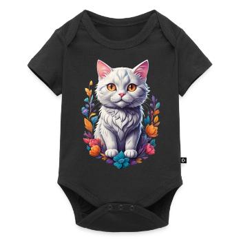 Kätzchen - Baby Premium Kurzarmbody - Schwarz - Vorne