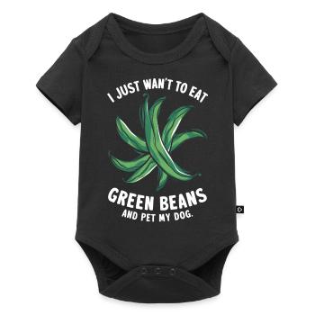 Grüne Bohnen - Baby Premium Kurzarmbody - Schwarz - Vorne