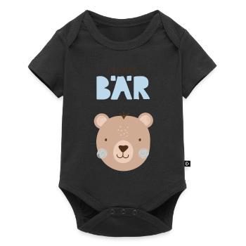 Little Bear Light Blue Boy Nursery Birthday - Baby Premium short-sleeve bodysuit - black - Front