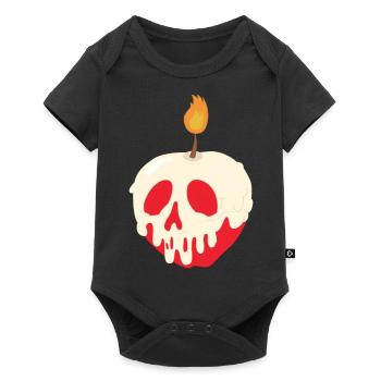 Kerze und Apfel - Baby Premium Kurzarmbody - Schwarz - Vorne
