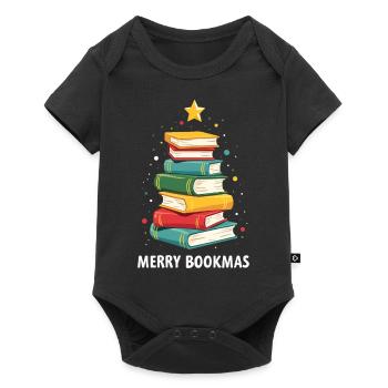 Merry Bookmas - Joie festive pour les amateurs de livres - Body à manches courtes Premium Bébé - noir - Devant