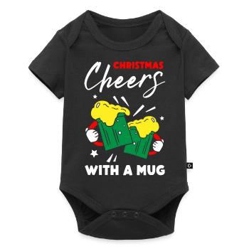 Christmas Cheers With A Mug - Baby Premium Kurzarmbody - Schwarz - Vorne