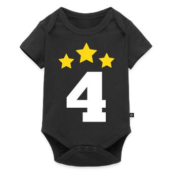 4 Year Star - 4th Anniversary Gift - Baby Premium short-sleeve bodysuit - black - Front