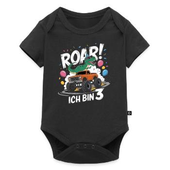 3ème anniversaire 3 ans Dino Monster Truck Fan - Body à manches courtes Premium Bébé - noir - Devant