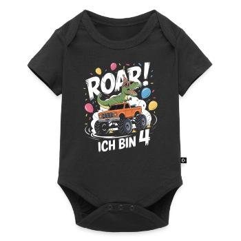4ème anniversaire 4 ans Dino Monster Truck Fan - Body à manches courtes Premium Bébé - noir - Devant