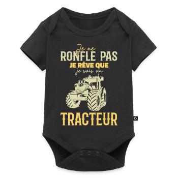 I don't snore, I dream that I'm a tractor - Baby Premium short-sleeve bodysuit - black - Front