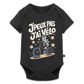 J'peux pas j'ai vélo - Body à manches courtes Premium Bébé - noir - Devant