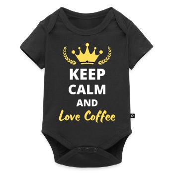 “Keep Calm and Love Coffee” - Fans de café - Body à manches courtes Premium Bébé - noir - Devant