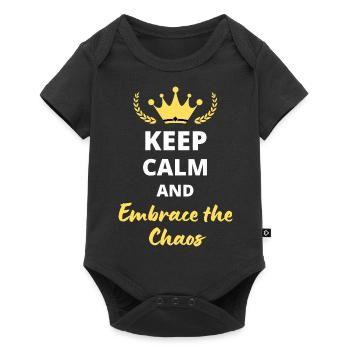 “Keep Calm and Embrace the Chaos” - Audace et fun - Body à manches courtes Premium Bébé - noir - Devant