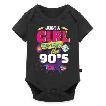 90s 90s Retro Gift - Baby Premium short-sleeve bodysuit - black - Front