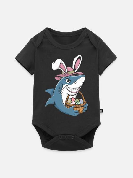 Cool Easter Shark - Baby Premium Kurzarmbody - Schwarz