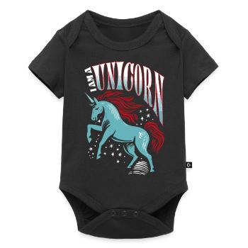 I am a Unicorn - Einhorn - Baby Premium short-sleeve bodysuit - black - Front