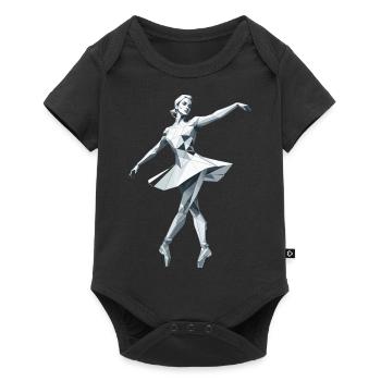 Low Poly Ballerina - Ballet Design - Baby Premium short-sleeve bodysuit - black - Front