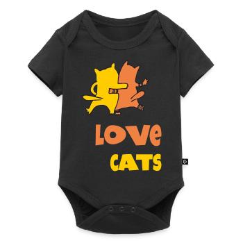 Love Cats - Baby Premium short-sleeve bodysuit - black - Front