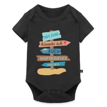 Urlaub - Baby Premium Kurzarmbody - Schwarz - Vorne