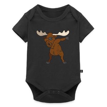 Rétro Vintage Grunge Dabbing Dab Elk - Body à manches courtes Premium Bébé - noir - Devant