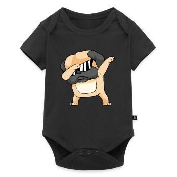 Dabbing Dab Pug Chiens - Body à manches courtes Premium Bébé - noir - Devant