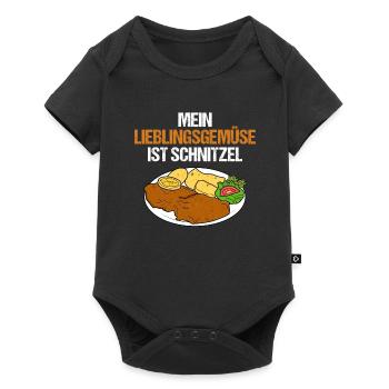 Mein Lieblingsgemüse Ist Schnitzel Fleischer - Baby Premium Kurzarmbody - Schwarz - Vorne