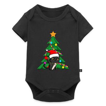 Noël chat noir de Noël - Body à manches courtes Premium Bébé - noir - Devant