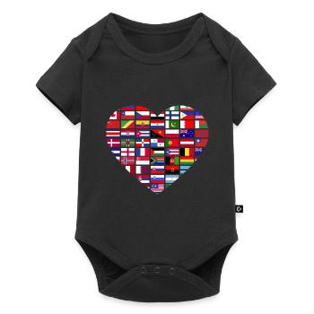 Drapeaux des pays du monde - Body à manches courtes Premium Bébé - noir - Devant