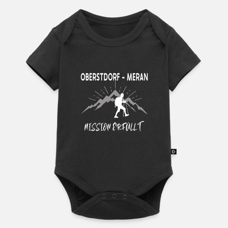 Fernwanderweg E5 Oberstdorf Meran Design - Baby Premium Kurzarmbody - Schwarz