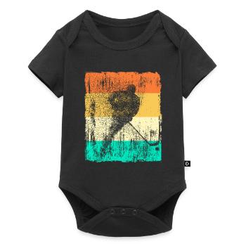 Hockey sur glace Ice Hockey Rétro Vintage Design Cadeau - Body à manches courtes Premium Bébé - noir - Devant