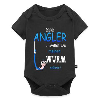 Lustige Angler Spruch - Baby Premium Kurzarmbody - Schwarz - Vorne