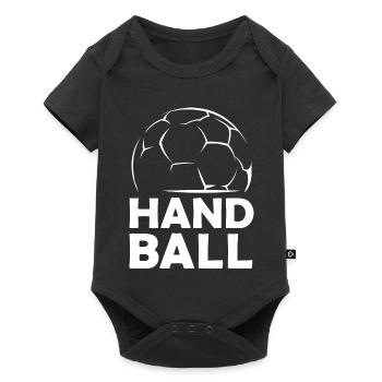 Handball Sport icon Handballer Symbol Illustration - Baby Premium Kurzarmbody - Schwarz - Vorne
