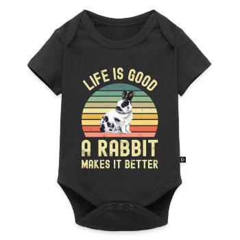 Rabbit Rabbit - Baby Premium short-sleeve bodysuit - black - Front