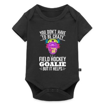 Verrückter Feldhockey-Torwart - Baby Premium Kurzarmbody - Schwarz - Vorne