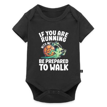 Langsam Laufen Joggen - Slow Runner - Baby Premium Kurzarmbody - Schwarz - Vorne